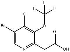 5-Bromo-4-chloro-3-(trifluoromethoxy)pyridine-2-acetic acid Structure