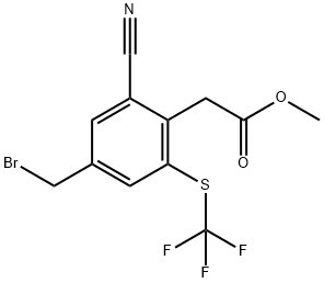 Methyl 4-bromomethyl-2-cyano-6-(trifluoromethylthio)phenylacetate 结构式