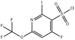 4-Fluoro-2-iodo-6-(trifluoromethoxy)pyridine-3-sulfonyl chloride 结构式