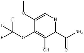 3-Hydroxy-5-methoxy-4-(trifluoromethoxy)pyridine-2-carboxamide Struktur