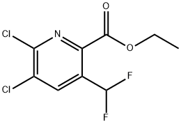 Ethyl 2,3-dichloro-5-(difluoromethyl)pyridine-6-carboxylate 结构式