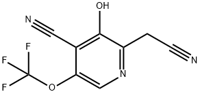 4-Cyano-3-hydroxy-5-(trifluoromethoxy)pyridine-2-acetonitrile Struktur