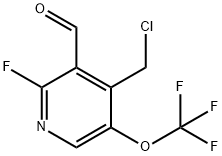 4-(Chloromethyl)-2-fluoro-5-(trifluoromethoxy)pyridine-3-carboxaldehyde Struktur