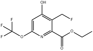 Ethyl 3-(fluoromethyl)-4-hydroxy-6-(trifluoromethoxy)pyridine-2-carboxylate 结构式