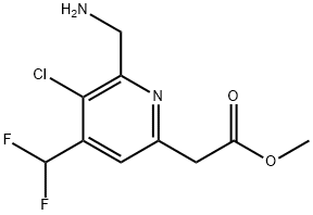 Methyl 2-(aminomethyl)-3-chloro-4-(difluoromethyl)pyridine-6-acetate 结构式