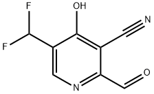3-Cyano-5-(difluoromethyl)-4-hydroxypyridine-2-carboxaldehyde Structure