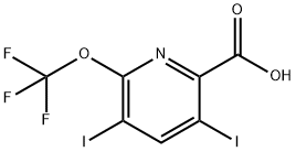 3,5-Diiodo-2-(trifluoromethoxy)pyridine-6-carboxylic acid 结构式