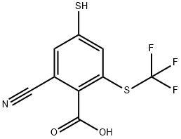 2-Cyano-4-mercapto-6-(trifluoromethylthio)benzoic acid 结构式