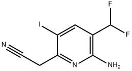 2-Amino-3-(difluoromethyl)-5-iodopyridine-6-acetonitrile 结构式
