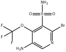 5-Amino-2-bromo-4-(trifluoromethoxy)pyridine-3-sulfonamide 结构式