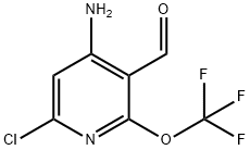 4-Amino-6-chloro-2-(trifluoromethoxy)pyridine-3-carboxaldehyde Structure