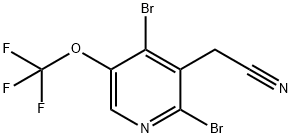 2,4-Dibromo-5-(trifluoromethoxy)pyridine-3-acetonitrile,1804550-85-3,结构式