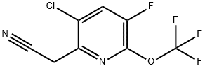 3-Chloro-5-fluoro-6-(trifluoromethoxy)pyridine-2-acetonitrile,1804551-16-3,结构式
