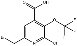 6-(Bromomethyl)-2-chloro-3-(trifluoromethoxy)pyridine-4-carboxylic acid 结构式