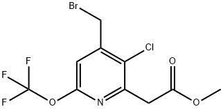 Methyl 4-(bromomethyl)-3-chloro-6-(trifluoromethoxy)pyridine-2-acetate 结构式