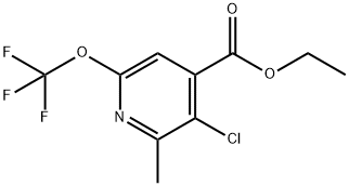 Ethyl 3-chloro-2-methyl-6-(trifluoromethoxy)pyridine-4-carboxylate 结构式