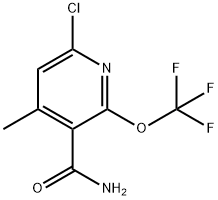 6-Chloro-4-methyl-2-(trifluoromethoxy)pyridine-3-carboxamide Structure