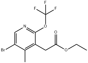 Ethyl 5-bromo-4-methyl-2-(trifluoromethoxy)pyridine-3-acetate,1804566-86-6,结构式