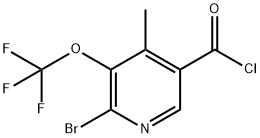 2-Bromo-4-methyl-3-(trifluoromethoxy)pyridine-5-carbonyl chloride 结构式