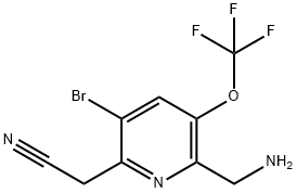 2-(Aminomethyl)-5-bromo-3-(trifluoromethoxy)pyridine-6-acetonitrile Struktur