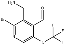 3-(Aminomethyl)-2-bromo-5-(trifluoromethoxy)pyridine-4-carboxaldehyde 结构式