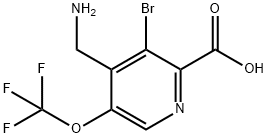 4-(Aminomethyl)-3-bromo-5-(trifluoromethoxy)pyridine-2-carboxylic acid 结构式