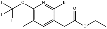 Ethyl 2-bromo-5-methyl-6-(trifluoromethoxy)pyridine-3-acetate,1804574-51-3,结构式