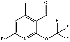6-Bromo-4-methyl-2-(trifluoromethoxy)pyridine-3-carboxaldehyde 结构式