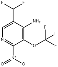 4-Amino-5-(difluoromethyl)-2-nitro-3-(trifluoromethoxy)pyridine Structure