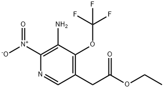Ethyl 3-amino-2-nitro-4-(trifluoromethoxy)pyridine-5-acetate 结构式