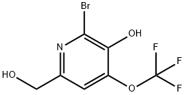 2-Bromo-3-hydroxy-4-(trifluoromethoxy)pyridine-6-methanol Struktur