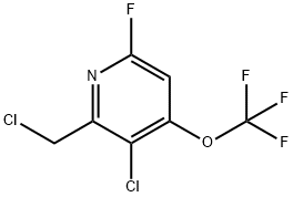 3-Chloro-2-(chloromethyl)-6-fluoro-4-(trifluoromethoxy)pyridine 结构式