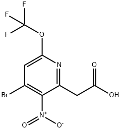 4-Bromo-3-nitro-6-(trifluoromethoxy)pyridine-2-acetic acid 结构式