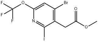 Methyl 4-bromo-2-iodo-6-(trifluoromethoxy)pyridine-3-acetate 结构式