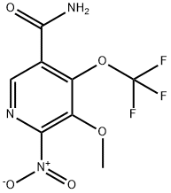3-Methoxy-2-nitro-4-(trifluoromethoxy)pyridine-5-carboxamide Struktur