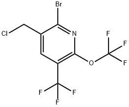 2-Bromo-3-(chloromethyl)-6-(trifluoromethoxy)-5-(trifluoromethyl)pyridine 结构式
