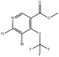 Methyl 3-bromo-2-chloro-4-(trifluoromethoxy)pyridine-5-carboxylate,1804634-43-2,结构式