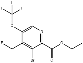 Ethyl 3-bromo-4-(fluoromethyl)-5-(trifluoromethoxy)pyridine-2-carboxylate Structure