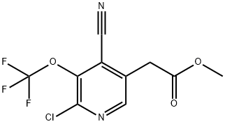 Methyl 2-chloro-4-cyano-3-(trifluoromethoxy)pyridine-5-acetate,1804638-23-0,结构式
