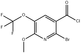 2-Bromo-6-methoxy-5-(trifluoromethoxy)pyridine-3-carbonyl chloride 结构式