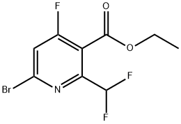 Ethyl 6-bromo-2-(difluoromethyl)-4-fluoropyridine-3-carboxylate 结构式