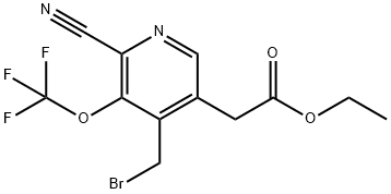 Ethyl 4-(bromomethyl)-2-cyano-3-(trifluoromethoxy)pyridine-5-acetate 结构式