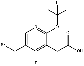 5-(Bromomethyl)-4-fluoro-2-(trifluoromethoxy)pyridine-3-acetic acid 结构式
