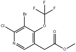 Methyl 3-bromo-2-chloro-4-(trifluoromethoxy)pyridine-5-acetate 结构式
