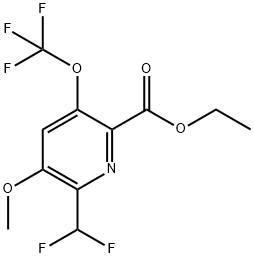 Ethyl 2-(difluoromethyl)-3-methoxy-5-(trifluoromethoxy)pyridine-6-carboxylate,1804649-65-7,结构式