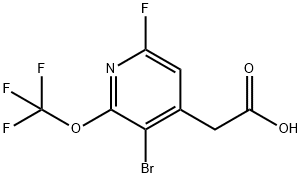 3-Bromo-6-fluoro-2-(trifluoromethoxy)pyridine-4-acetic acid 结构式