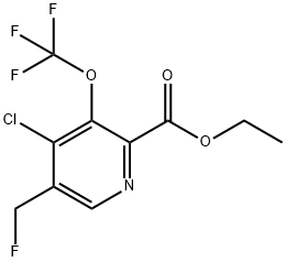 Ethyl 4-chloro-5-(fluoromethyl)-3-(trifluoromethoxy)pyridine-2-carboxylate 结构式
