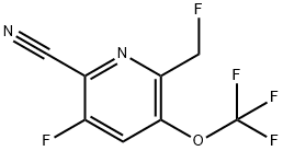 2-Cyano-3-fluoro-6-(fluoromethyl)-5-(trifluoromethoxy)pyridine 结构式