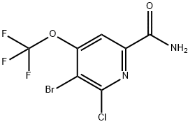 3-Bromo-2-chloro-4-(trifluoromethoxy)pyridine-6-carboxamide,1804664-47-8,结构式