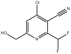 4-Chloro-3-cyano-2-(difluoromethyl)pyridine-6-methanol Struktur